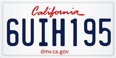 CA license plate 6UIH195