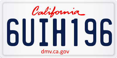 CA license plate 6UIH196