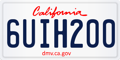 CA license plate 6UIH200