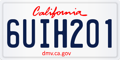 CA license plate 6UIH201