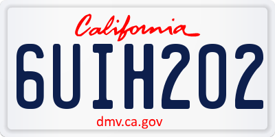 CA license plate 6UIH202