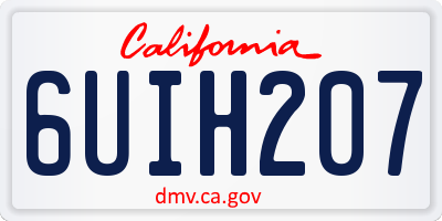 CA license plate 6UIH207