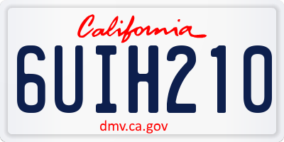 CA license plate 6UIH210