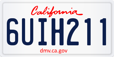 CA license plate 6UIH211