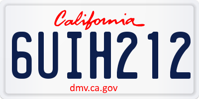 CA license plate 6UIH212