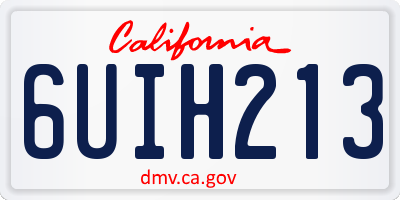 CA license plate 6UIH213