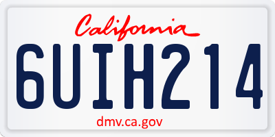 CA license plate 6UIH214