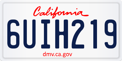 CA license plate 6UIH219