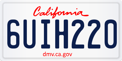 CA license plate 6UIH220
