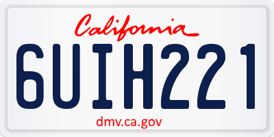 CA license plate 6UIH221
