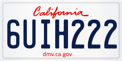 CA license plate 6UIH222