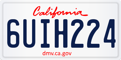 CA license plate 6UIH224