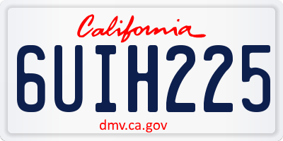 CA license plate 6UIH225