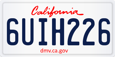 CA license plate 6UIH226