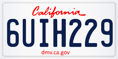 CA license plate 6UIH229