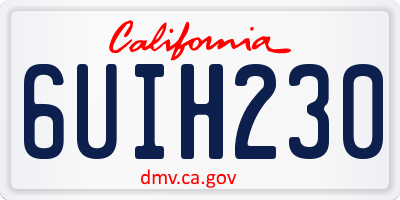 CA license plate 6UIH230