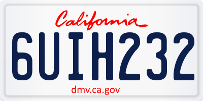 CA license plate 6UIH232