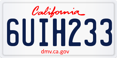 CA license plate 6UIH233