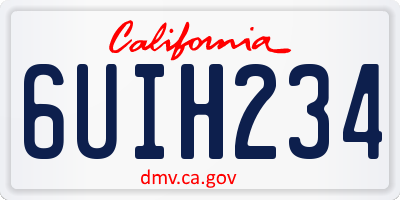 CA license plate 6UIH234