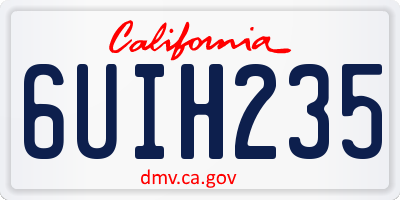 CA license plate 6UIH235