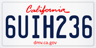 CA license plate 6UIH236