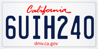 CA license plate 6UIH240