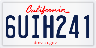 CA license plate 6UIH241