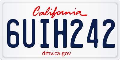 CA license plate 6UIH242