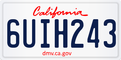CA license plate 6UIH243