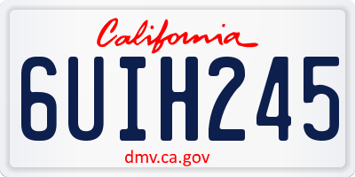 CA license plate 6UIH245
