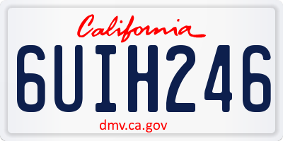 CA license plate 6UIH246