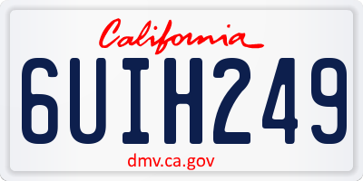 CA license plate 6UIH249