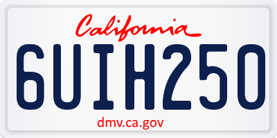 CA license plate 6UIH250
