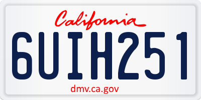 CA license plate 6UIH251