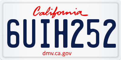 CA license plate 6UIH252