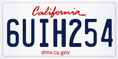 CA license plate 6UIH254