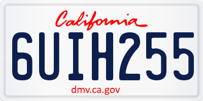 CA license plate 6UIH255