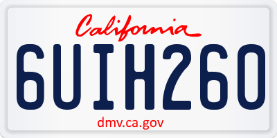 CA license plate 6UIH260
