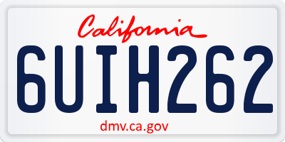 CA license plate 6UIH262