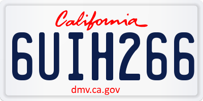 CA license plate 6UIH266