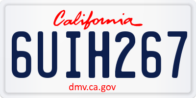 CA license plate 6UIH267