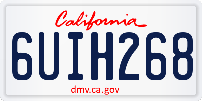 CA license plate 6UIH268