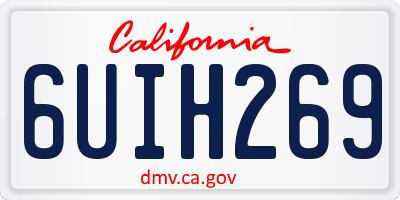 CA license plate 6UIH269