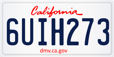CA license plate 6UIH273