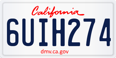 CA license plate 6UIH274
