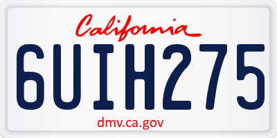 CA license plate 6UIH275