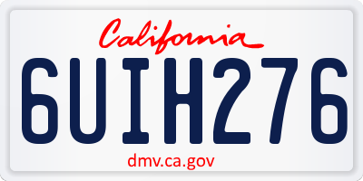 CA license plate 6UIH276