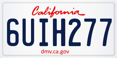 CA license plate 6UIH277