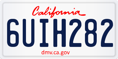 CA license plate 6UIH282
