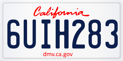 CA license plate 6UIH283